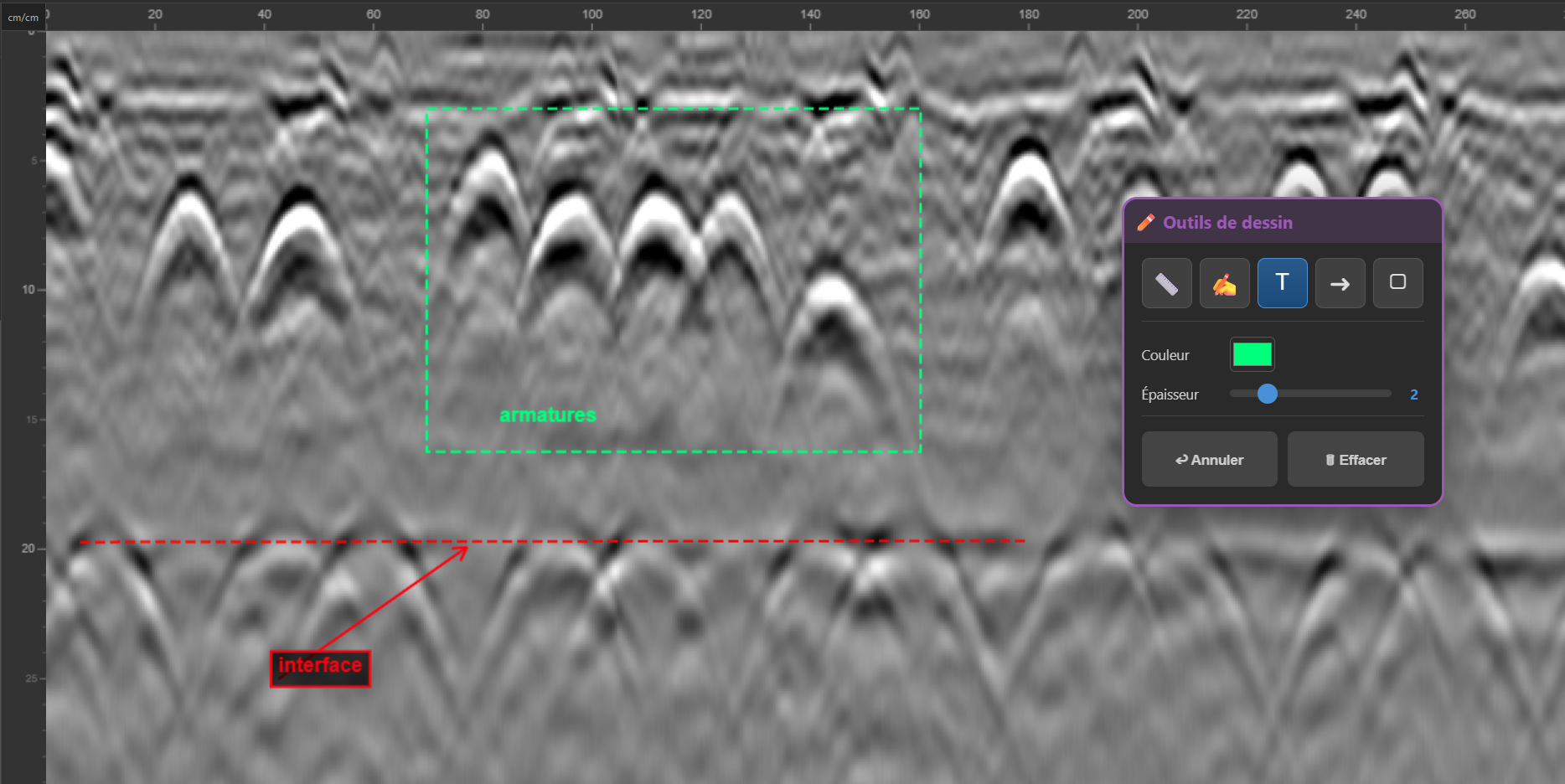 Outils de dessin - GPR Viewer Pro